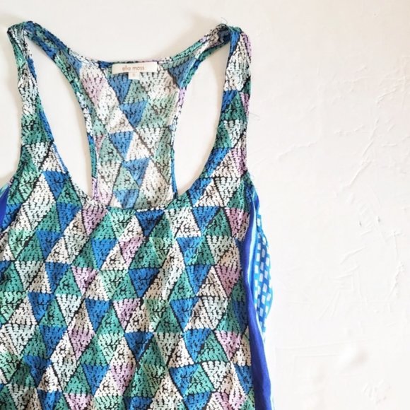 ELLA MOSS Tiki Racerback Tank Ocean Blue S - Picture 2 of 9